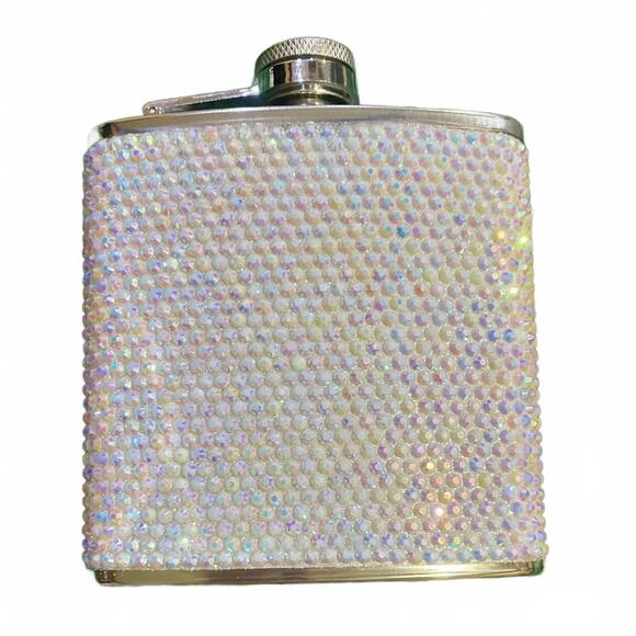 NIMA ACCESSORIES Other - NEW NIMA ACCESSORIES rhinestone bling 4 oz metal flask in iridescent